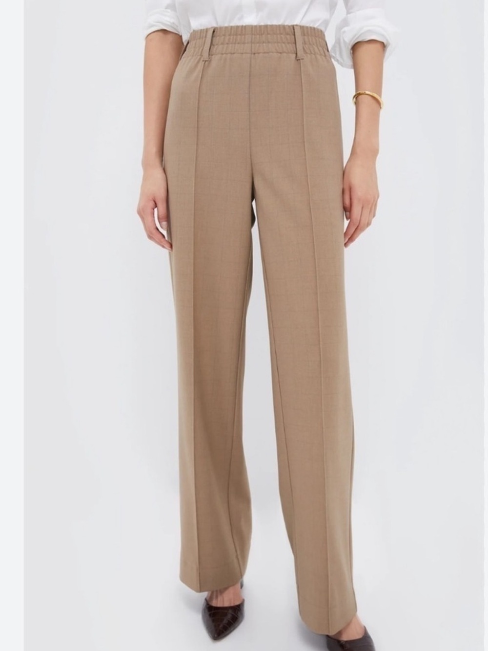 Tuckernuck Louis pull on plaid wide leg trousers size large